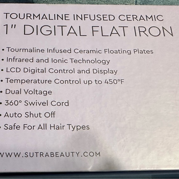 Sutra 1 inch Tourmaline Infused Ceramic Flat Iron - Picture 6 of 7